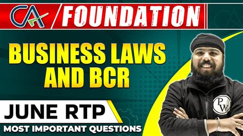 Business Laws And Bcr Rtp June Ca Foundation Preparation