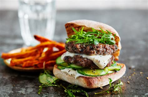 Minted Lamb Burgers Dinner For One Recipe Tesco Real Food