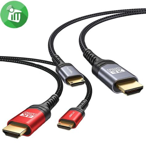 Jsaux Mini Hdmi To Hdmi 4k 60hz Nylon Braided Cable 18m