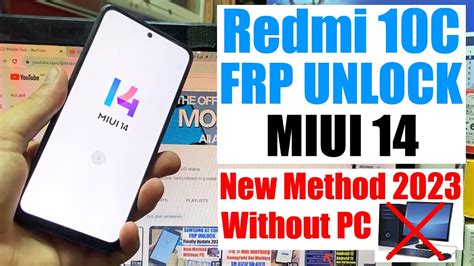 Redmi 10C MiUi 14 FRP Bypass Without Pc 2023 Google Account Unlock Miui