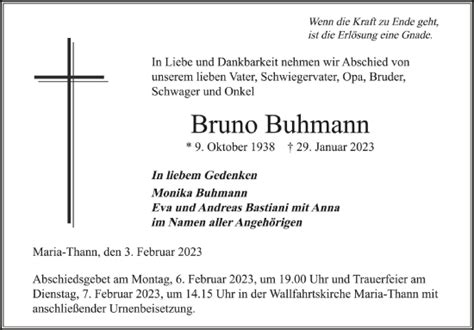 Traueranzeigen Von Bruno Buhmann Schwaebische De Trauerportal