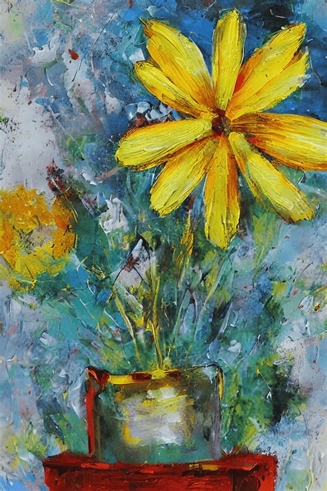 Abstract Flower Oil Painting · Creative Fabrica