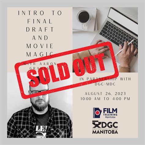 SOLD OUT Intro To Final Draft And Movie Magic With Aaron Graham In