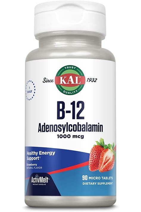 Kal B 12 Adenosylcobalamin Strawberry 1000 Mcg Activmelt 90 Micro