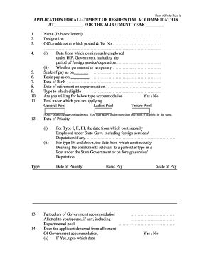 Allotment Form Fill Online Printable Fillable Blank Pdffiller