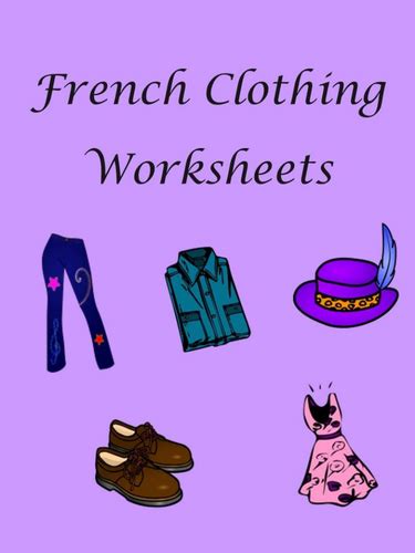 French Clothing Worksheets Teaching Resources