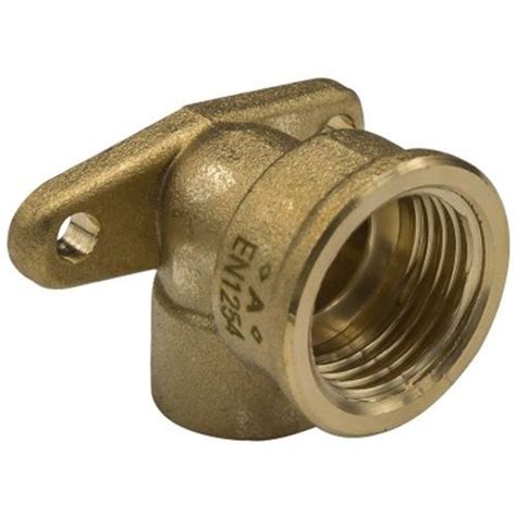 15mm X 1 2 BSP Female Copper End Feed 90 Degree Elbow With Wallplate