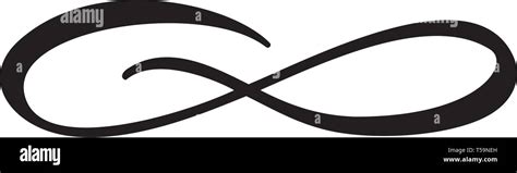 Infinity Calligraphy Vector Illustration Symbol Eternal Limitless Emblem Black Mobius Ribbon