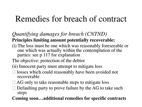 PPT - Remedies for breach of contract PowerPoint Presentation, free ...