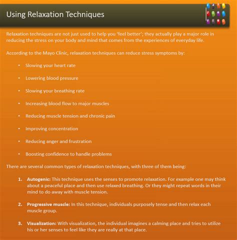 Using Relaxation Techniques - FreshSkills