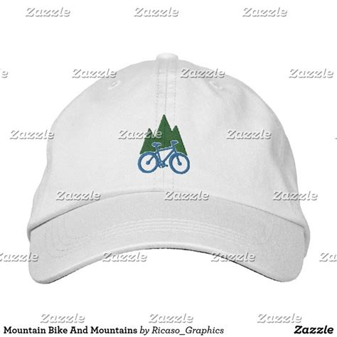 Mountain Bike And Mountains Embroidered Baseball Cap Zazzle