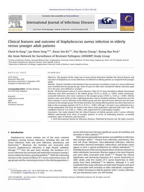 Pdf Clinical Features And Outcome Of Staphylococcus Aureus Infection