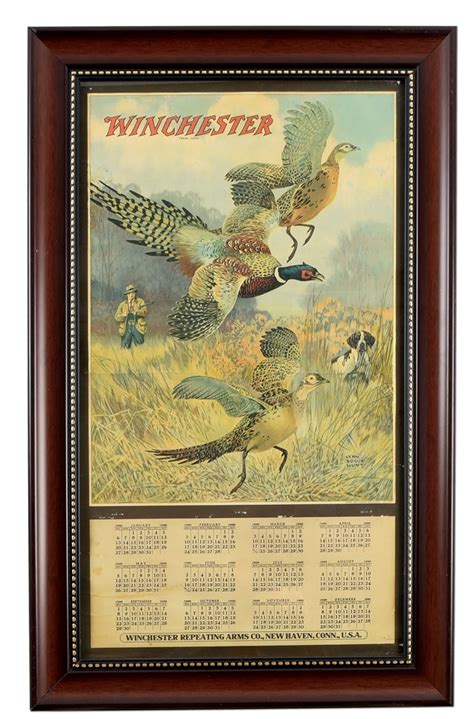 Lot Detail Framed Winchester Calendar