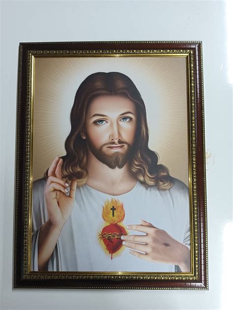 Jesus Christ Sacred Heart Framed Laminated Wallframes Etsy