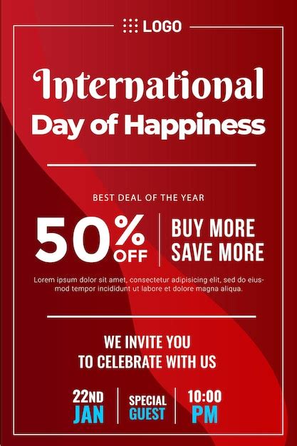 Premium Vector | Poster International Day of Happiness theme for Promotion Resource and presentation