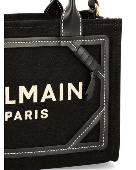 Balmain B Army Canvas Small Tote Bag In Black Lyst