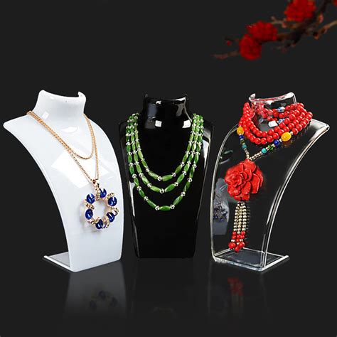 Acrylic Jewelry Stand Neck Model Mannequin Necklace Display Stand Pendant Earrings Display Shelf