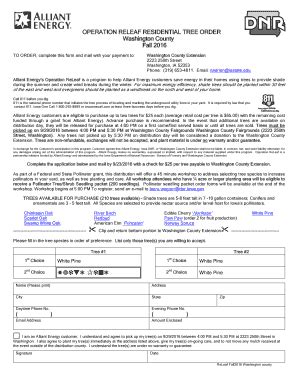 Fillable Online Extension Iastate OPERATION RELEAF RESIDENTIAL TREE