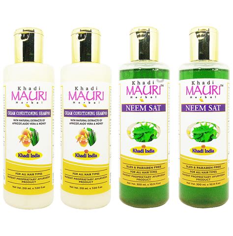 Khadi Mauri Herbal Combo Pack Of Cream Conditioning 210ml Neem Sat