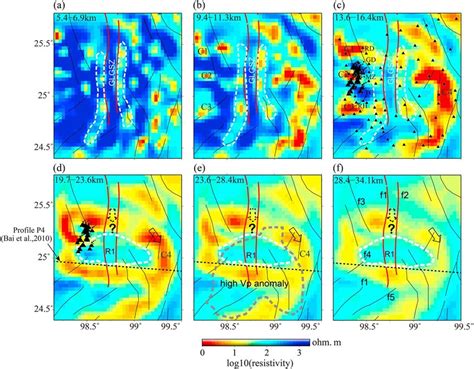 Horizontal Slices Of The 3 D Resistivity Model For Different Depths