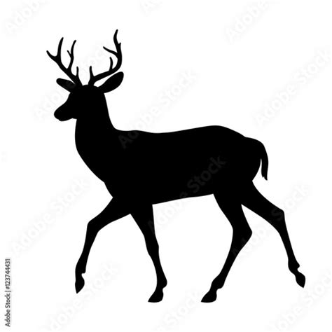 Deer Vector Illustration Silhouette Black Side View Buy This Stock Vector And Explore Similar