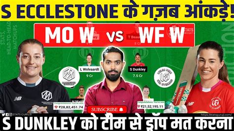 MNR W Vs WEF W Dream11 MNR W Vs WEF W Dream11 Prediction MNR W Vs WEF