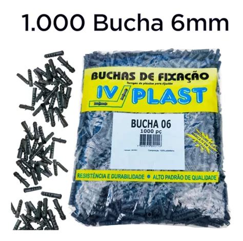 Bucha 6mm Parede Tijolo Concreto C 1000 Peças Ivplast Parcelamento