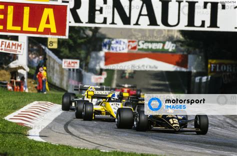 Nigel Mansell Lotus 95T Renault Leads Derek Warwick Renault RE50