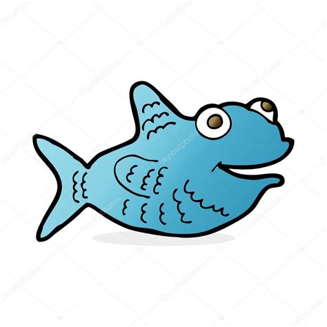 Dibujos Animados Pescado Feliz Vector De Stock Por Lineartestpilot