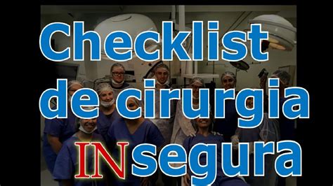 Checklist De Cirurgia Insegura PUCPR Enfermagem YouTube