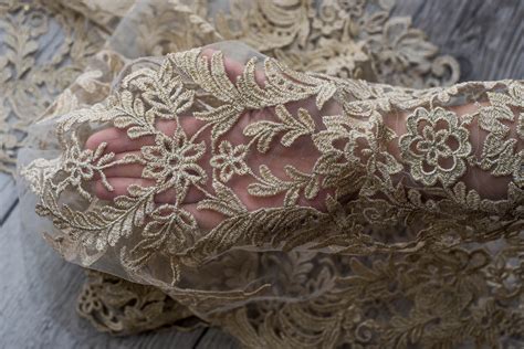 Wedding Dress Lace Boho Lace Fabric For Wedding Dress Gold Lace