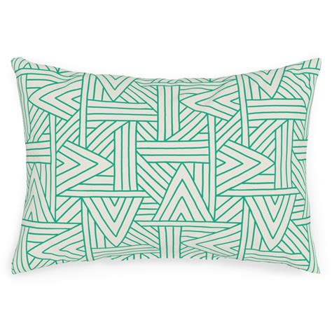 Angles - Green & White Outdoor Pillow | Shutterfly