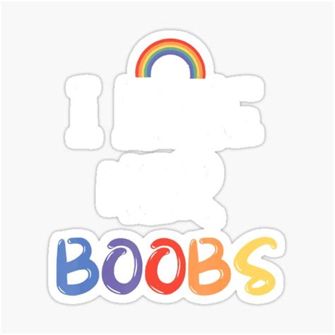 Lgbt Lesbian Matching Couples Compliment I Like Her Boobs Sticker By