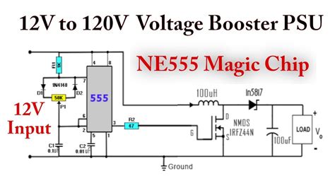 555 DC DC Boost Converter Power Supply 12V To 120V YouTube