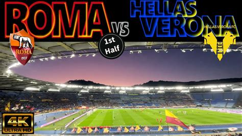 4k Roma 2 1 Hellas Verona 1sthalf｜serie A 2023 24 Matchday 21｜2001