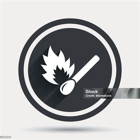 Match Stick Burns Icon Burning Matchstick Sign Stock Illustration