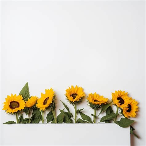 Premium AI Image Sunflower Border To Add A Touch Of Sunshine To Your Life