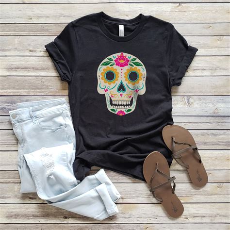 Sugar Skull Unisex Short Sleeve Tee Loopty Loo Designs