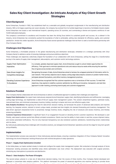 Free Sales Key Client Case Study Template to Edit Online