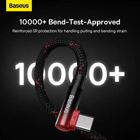 Baseus100w สายชาร จเร ว 1M 2M รปแบบข อศอก MVP 2 USB type C