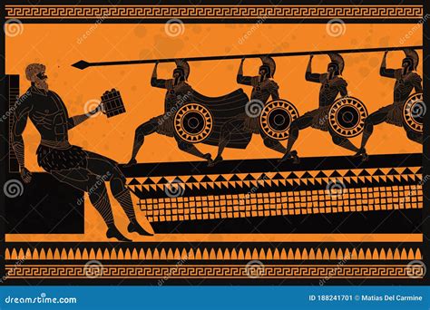 Odyssey Polyphemus Titan Attacked By Odysseus Greek Myth Stock Vector