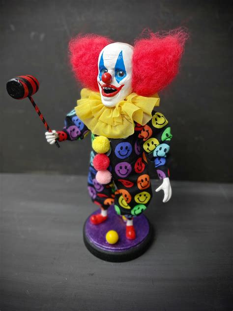 Clown Art Doll Creepy Clown Doll Horror Decor Circus Art Etsy