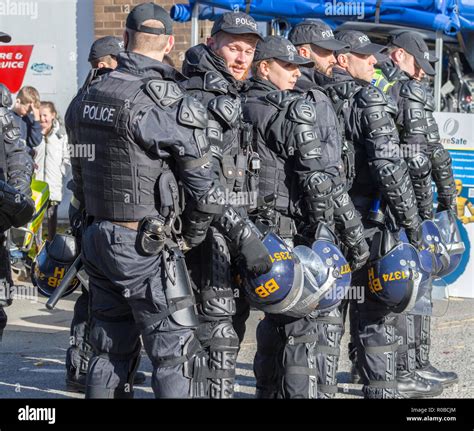 A Demonstration to the public of riot police tactics at a police open ...