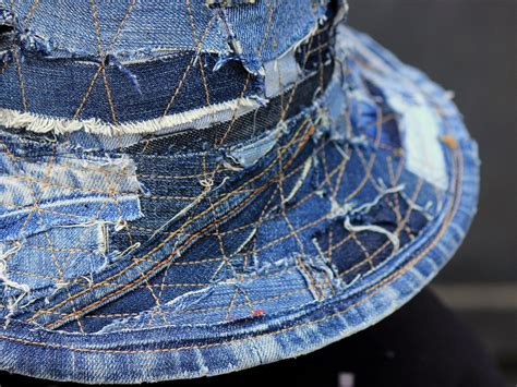 Patchwork Denim Bucket Hat 24 61 Cm Hipster Hippie Jeans Fedora Hat