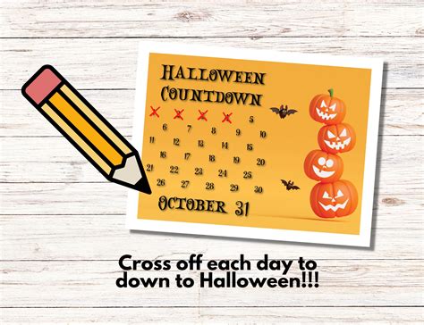 Printable Halloween Countdown Calendar - Etsy