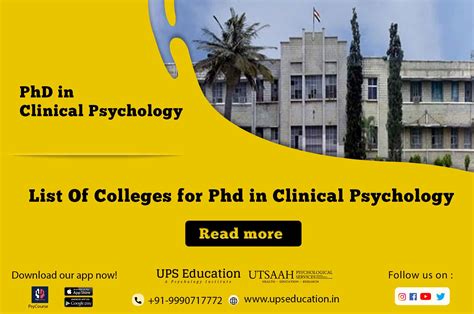 List Of Colleges Offering Phd In Clinical Psychology Ups Education