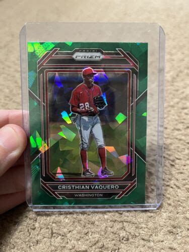 2023 Panini Prizm Baseball Green Cracked Ice Cristhian Vaquero Prizm EBay