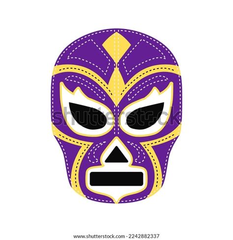 Purple Luchador Mask Template Wrestling Suit Stock Vector Royalty Free