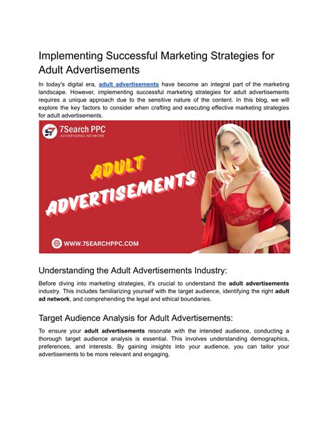 Ppt Implementing Successful Marketing Strategies For Adult Advertisements Powerpoint