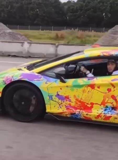 Rapper 6ix9ine Is All About His Colorful Lamborghini Aventador SVJ ...